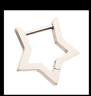 ASTM F-136 Titanium Star Clicker Septum Ring - 16 Gauge