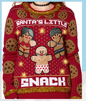 Light Up Santas Little Snack Christmas Sweater