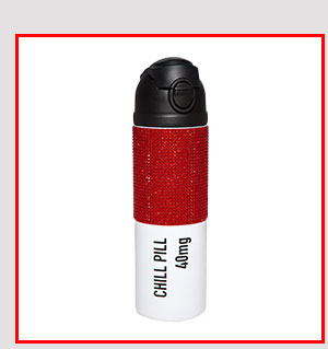 Chill Pill Rhinestone Water Bottle - 24 oz.