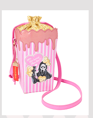 Ghost Face Pink Popcorn Bucket Crossbody Bag