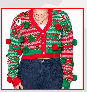 Patches Christmas Cardigan Sweater