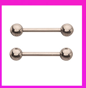 Basic Silver ASTM F-136 Titanium Nipple Barbells - 14 Gauge