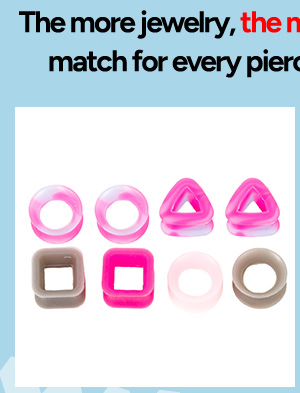 Multi-Pack Pink Silicone Shaped Tunnels - 4 Pair