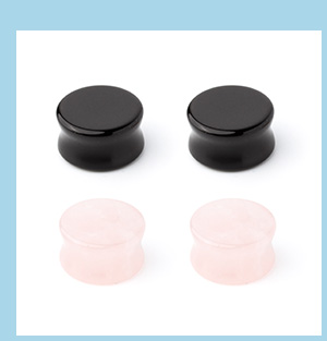 Multi-Pack Obsidian Effect Stone Plugs - 2 Pair