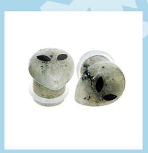 Alien Face Stone Plugs