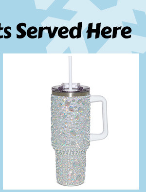 Bedazzled Gemstone Travel Tumbler with Straw - 40 oz.