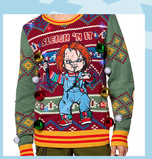 Light-Up Sleigh 'N It Christmas Sweater - Chucky