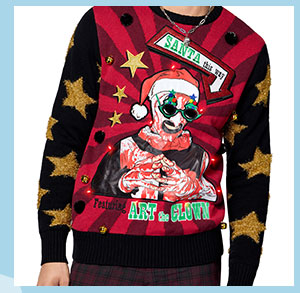 Light-Up Terrifier Santa This Way Christmas Sweater