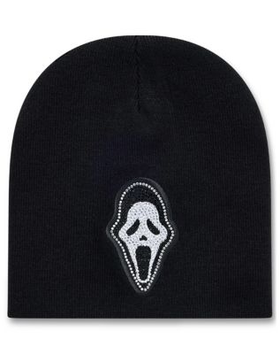 Ghost Face Rhinestone Beanie Hat