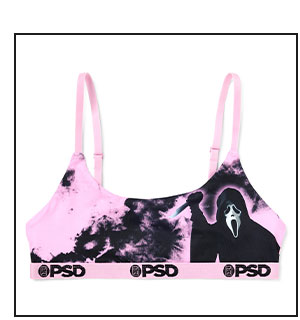 PSD Pink Ghost Face Scoop Sports Bra
