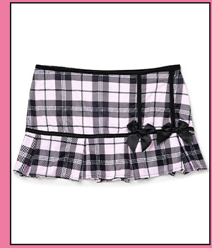 Plaid School Girl Double Bow Mini Skirt