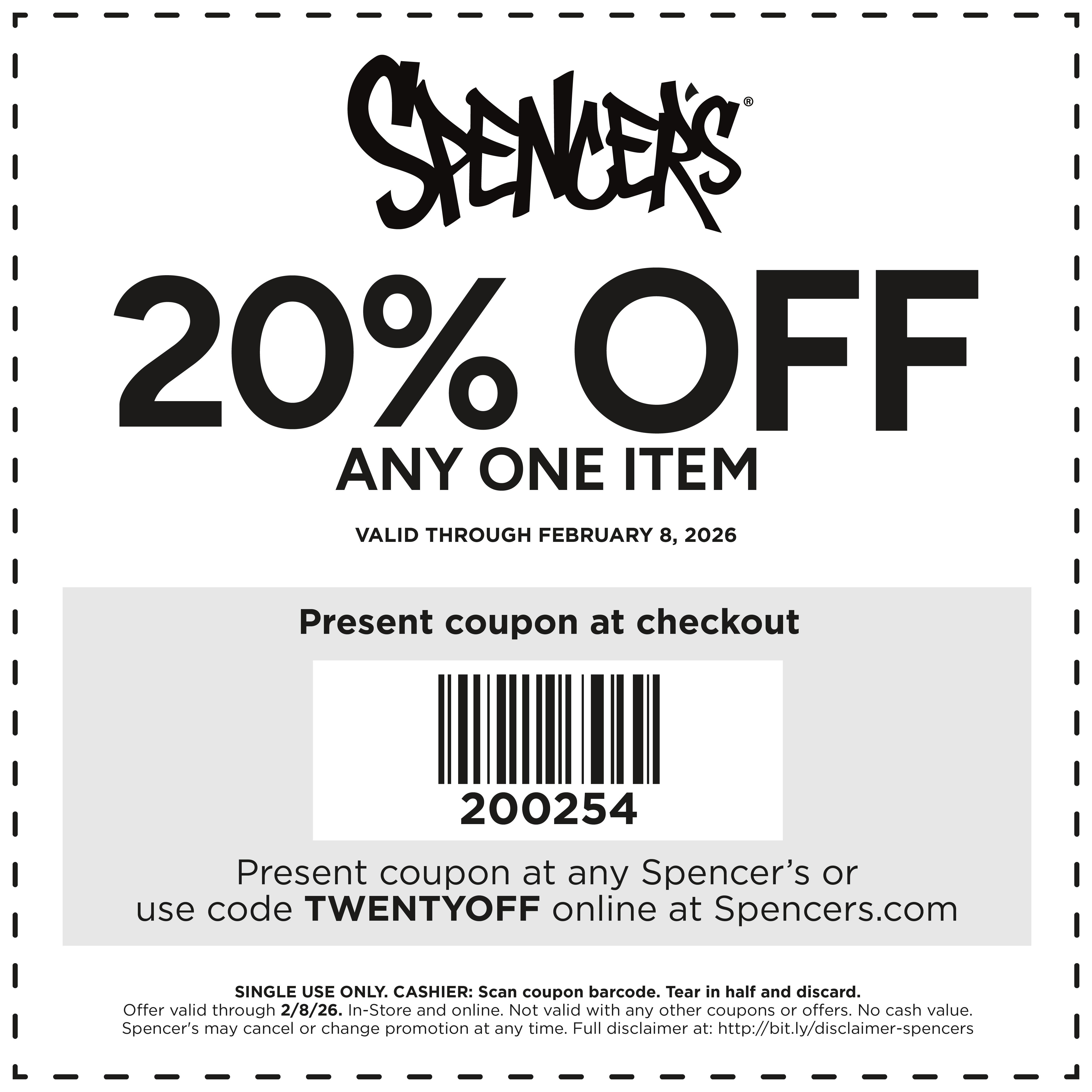 20% off one
