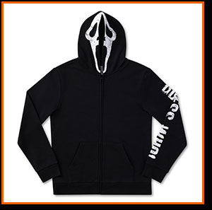 Ghost Face Zip-Up Mask Hoodie