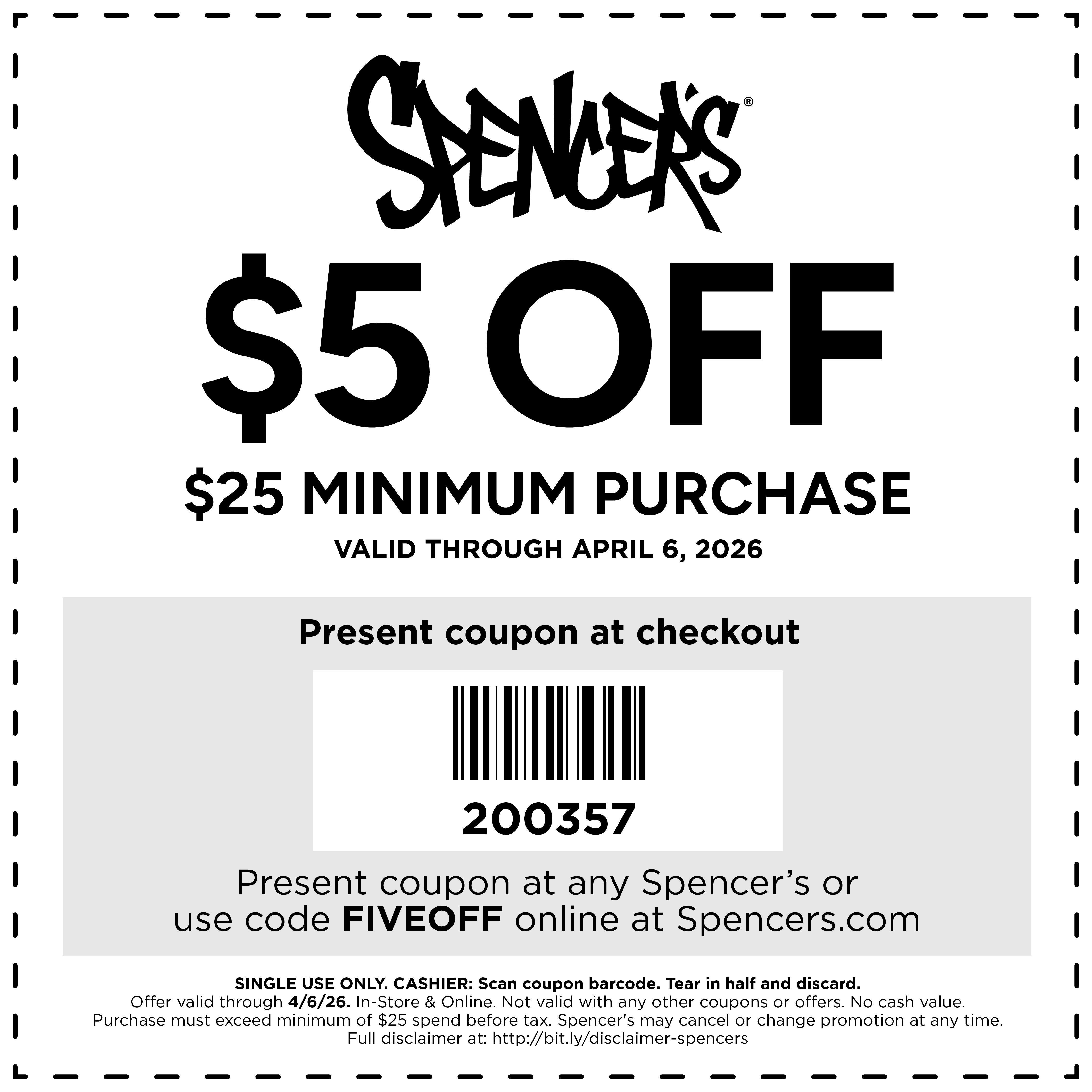 $5 OFF $25