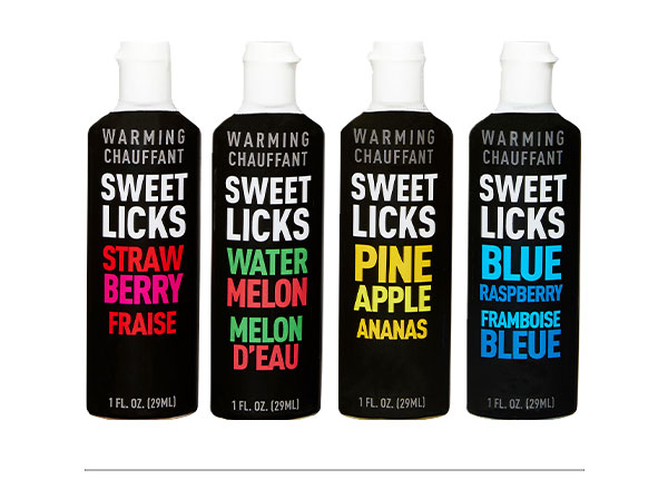 Warming Fruit Flavored Glide Sweet Licks 4 Pack - 1 oz.