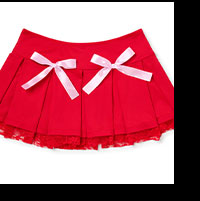 Red and Pink Bow Mesh Mini Skirt