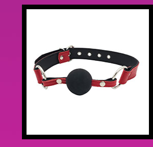 Rouge Black and Red Leather Ball Gag
