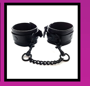 Rouge Black Leather Cuffs