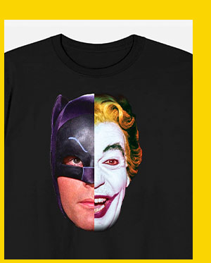 Batman and Joker Split Face T Shirt - Batman '66