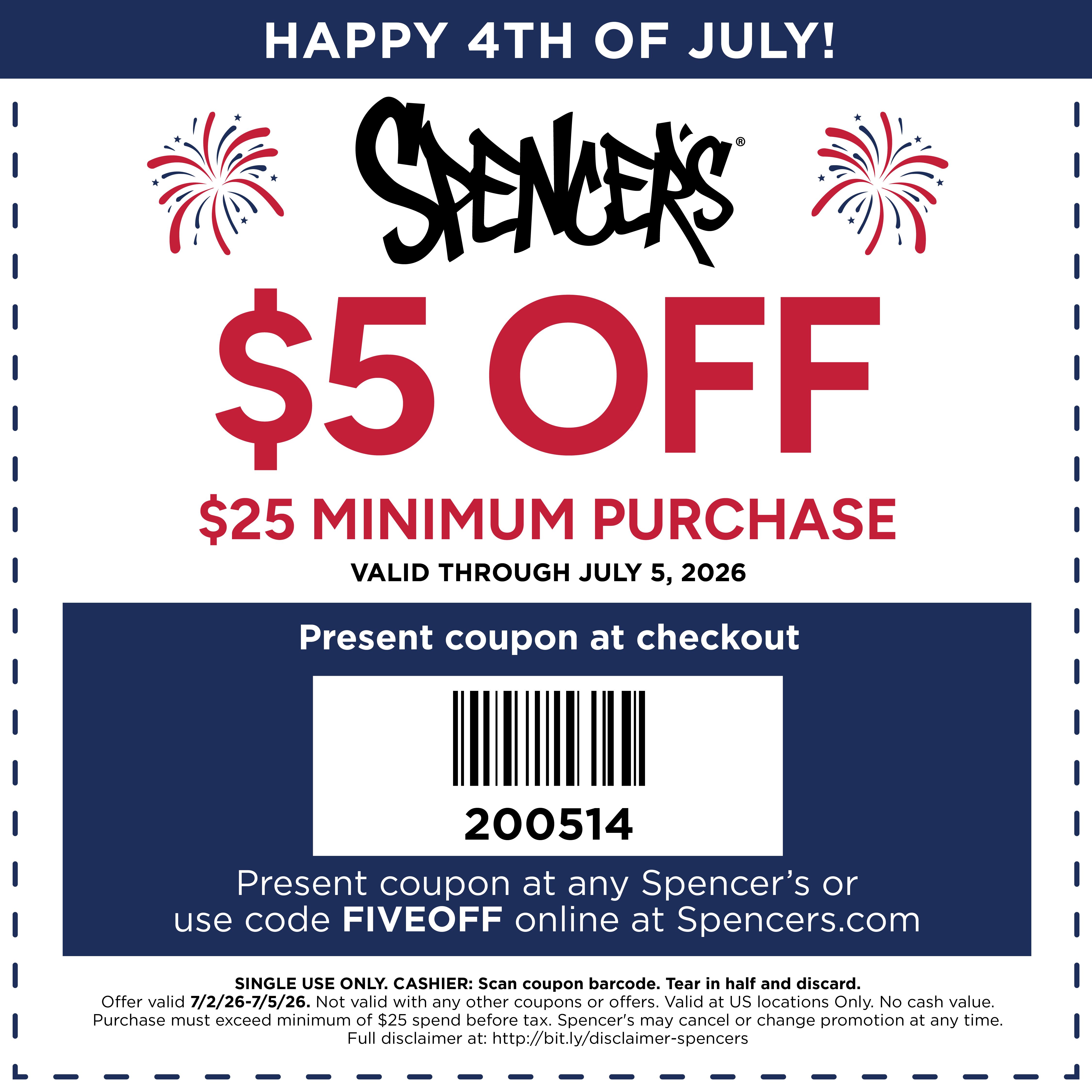 $5 OFF $25