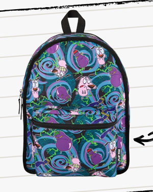 Flip Pak Courage the Cowardly Dog Evil Eggplant Print Reversible Backpack