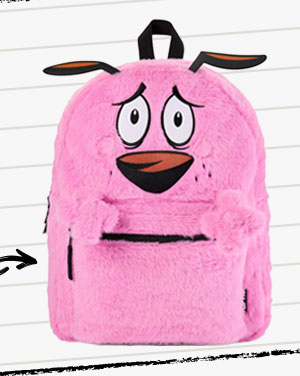 Flip Pak Courage the Cowardly Dog Evil Eggplant Print Reversible Backpack