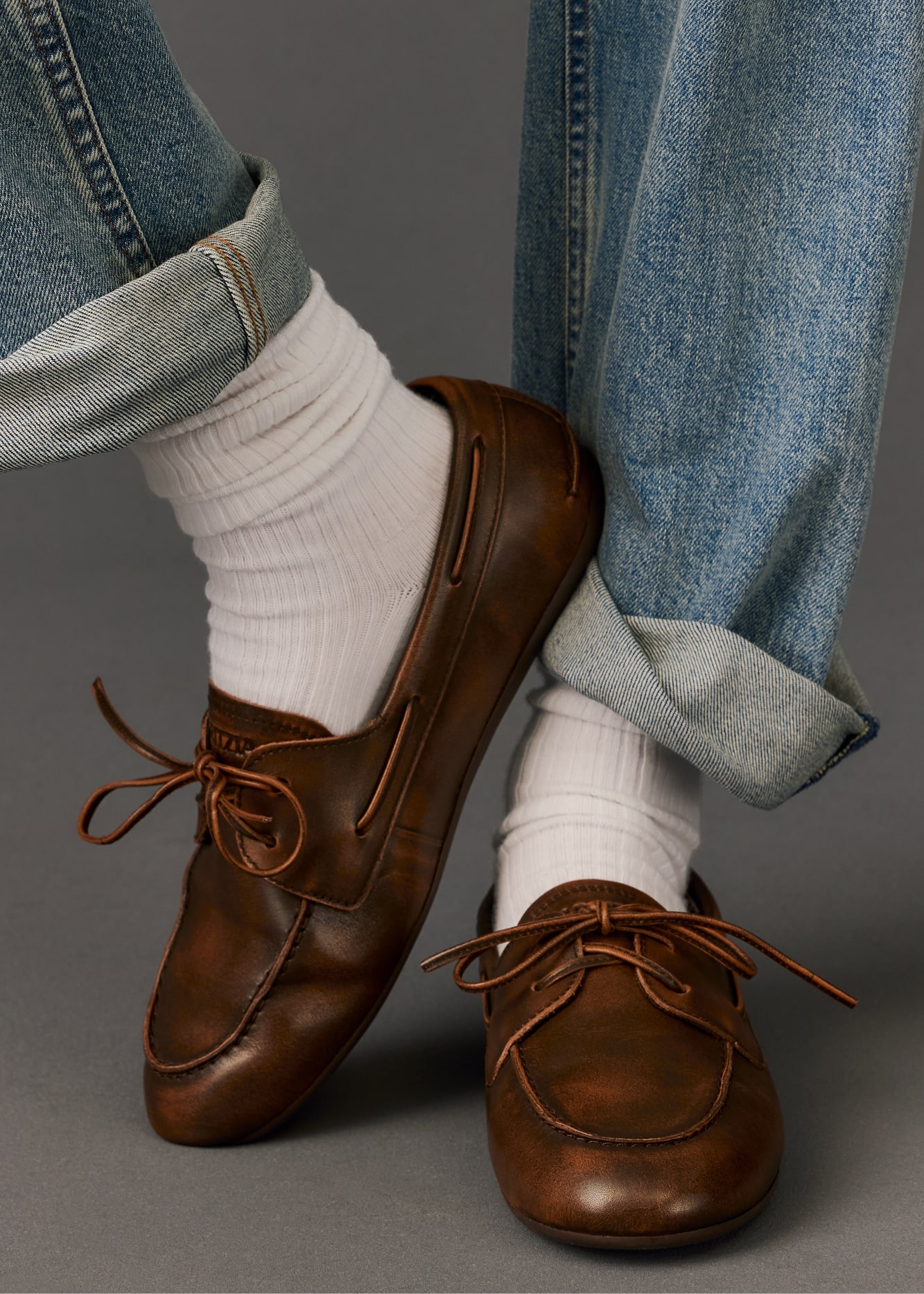 Sperry x Aritzia Slim Boat Shoe in Dark Brown