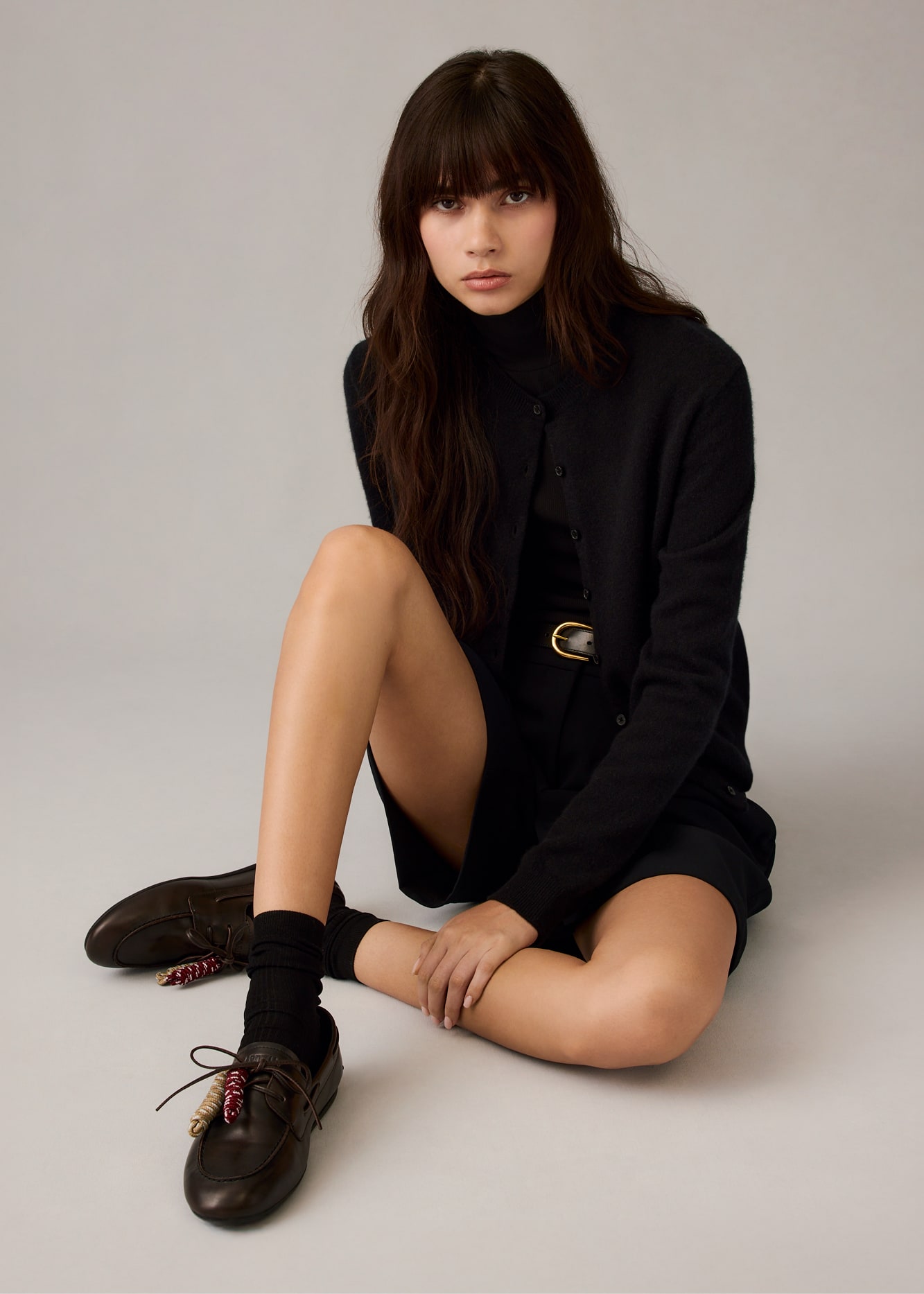 Sperry x Aritzia Slim Boat Shoe in Black Combo
