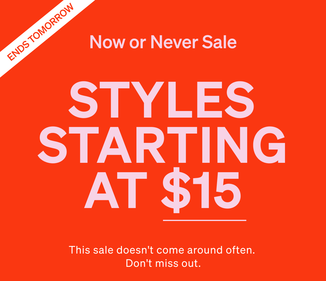 Shop Now or Never Sale