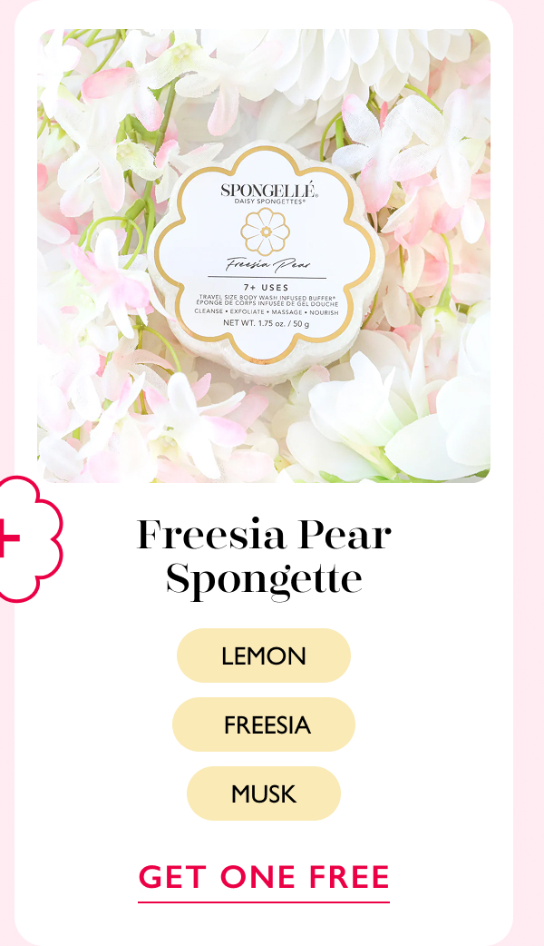 Freesia Pear Spongette | Lemon | Freesia | Musk | GET ONE FREE