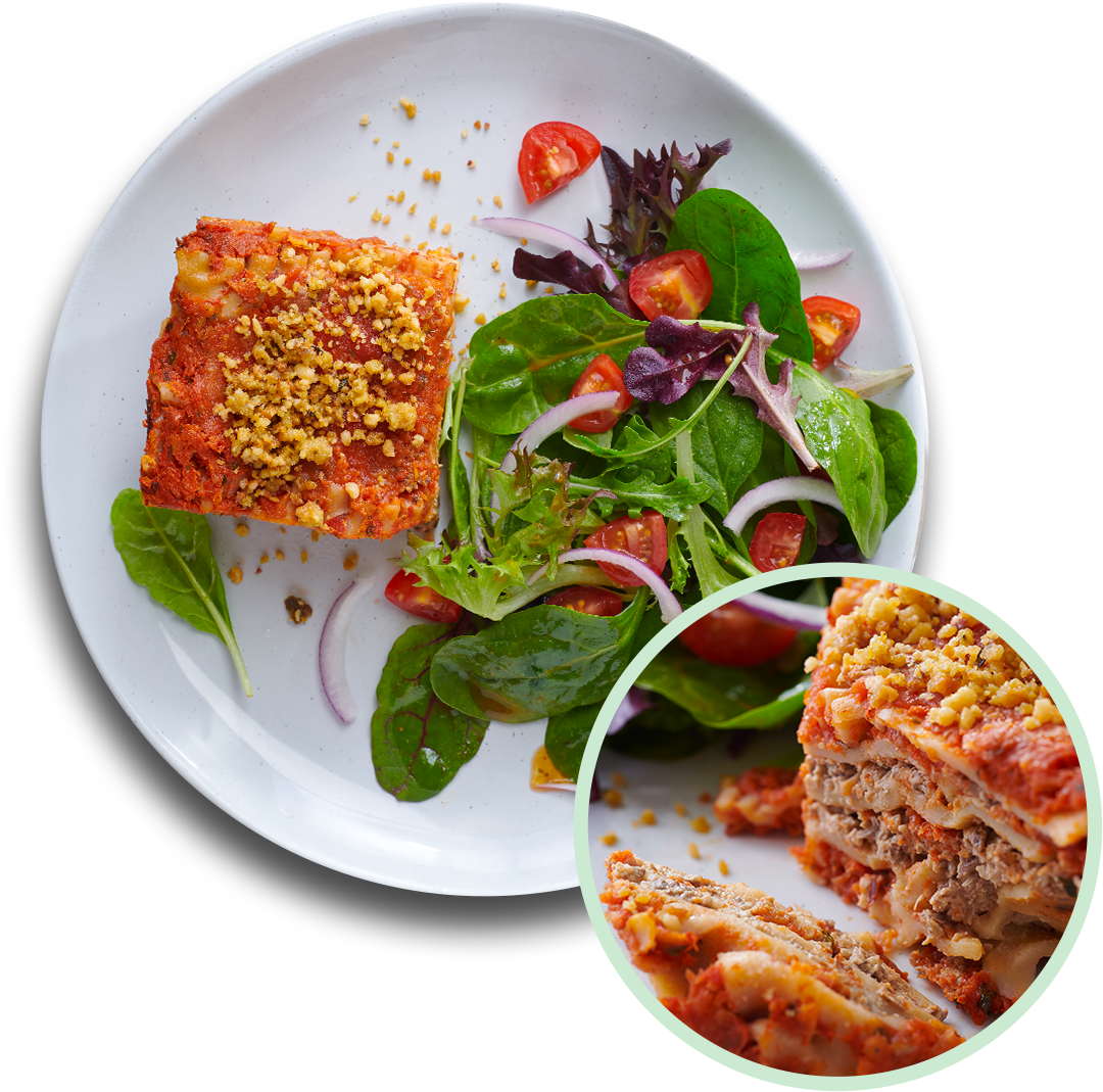 Baked Lasagna with Tomatoes, Basil and Creamy Mushrooms