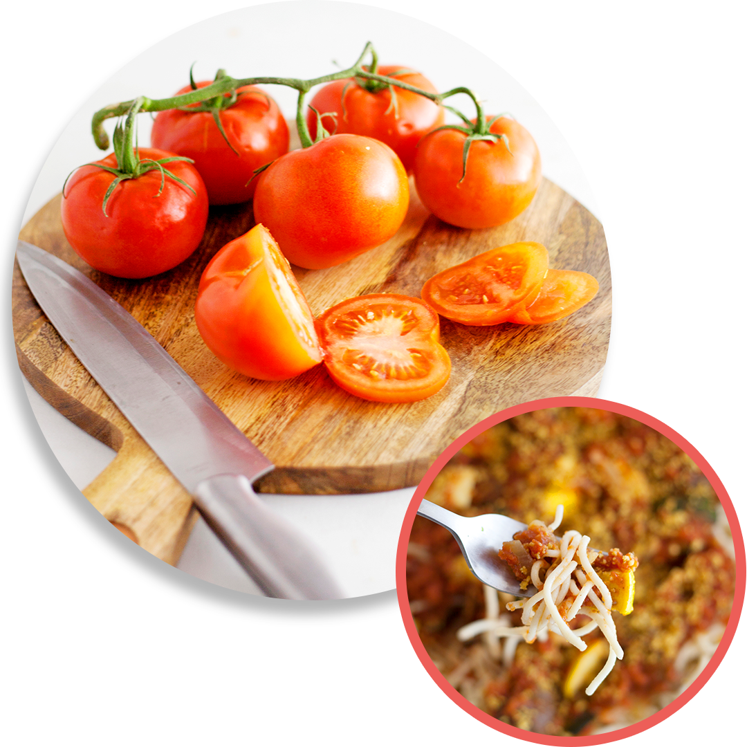 Baked Lasagna with Tomatoes, Basil and Creamy Mushrooms