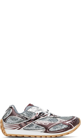 Burgundy & Silver Orbit Sneakers