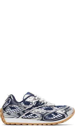 Navy & Silver Orbit Sneakers - Bottega Veneta