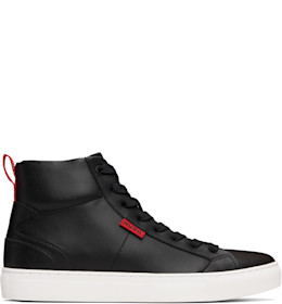 Black Faux-Leather High-Top Sneakers - Hugo