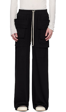 Black Hollywood Creatch Wide Drawstring Cargo Pants - Rick Owens DRKSHDW