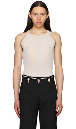 White Semi-Sheer Tank Top - Dion Lee