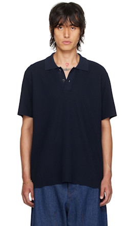 Navy Les Classiques 'Le Polo Maille' Polo - JACQUEMUS