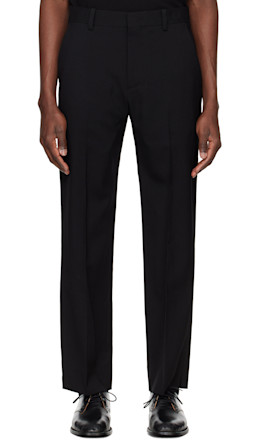 Black Wool Trousers - Solid Homme