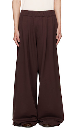 Burgundy Pleated Sweatpants