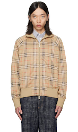 Beige Check Sweatshirt