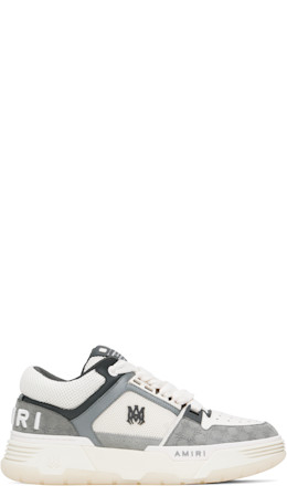 White & Gray MA Quad Debossed Nubuck MA-1 Sneakers - AMIRI