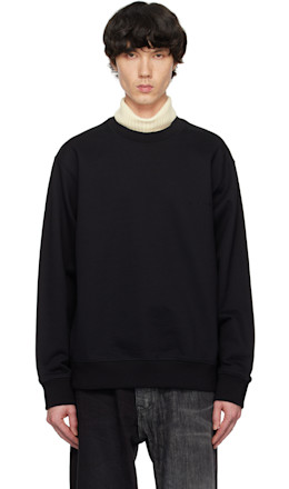 Black Embroidered Logo Sweatshirt - WOOYOUNGMI