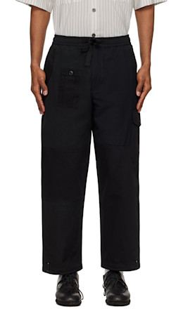 Black 6087 Upcycled Loose Cargo Track Pants - Maharishi