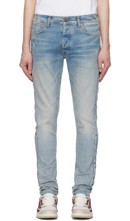 Blue 3D Bones Skinny Jeans - AMIRI