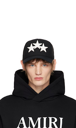 Black 3 Star Trucker Cap - AMIRI