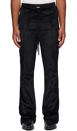 Black Velvet Flare Track Sweatpants