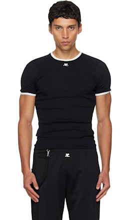 Black Signature Contrast T-shirt - Courrèges