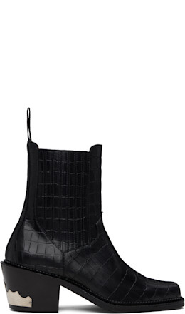 SSENSE Exclusive Black Croc AJ1255 Boots - Toga Virilis
