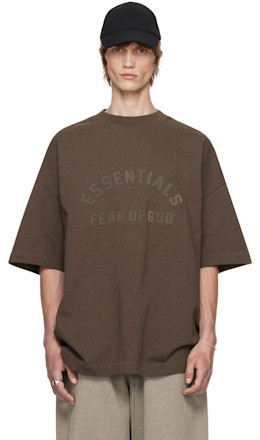 Brown Bonded T-Shirt - Fear of God ESSENTIALS
